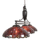 Meyda Lighting Elan 70" 3-Light Mahogany Bronze Island Pendant Light With Ruby Shade Glass