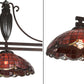 Meyda Lighting Elan 70" 3-Light Mahogany Bronze Island Pendant Light With Ruby Shade Glass