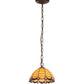 Meyda Lighting Elan 9" Mahogany Bronze Pendant Light With Amber & Brown Shade Glass