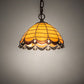 Meyda Lighting Elan 9" Mahogany Bronze Pendant Light With Amber & Brown Shade Glass