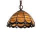 Meyda Lighting Elan 9" Mahogany Bronze Pendant Light With Amber & Brown Shade Glass