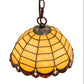 Meyda Lighting Elan 9" Mahogany Bronze Pendant Light With Amber & Brown Shade Glass