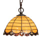 Meyda Lighting Elan 9" Mahogany Bronze Pendant Light With Amber & Brown Shade Glass