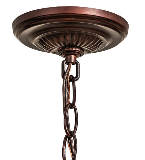 Meyda Lighting Elan 9" Mahogany Bronze Pendant Light With Amber & Brown Shade Glass