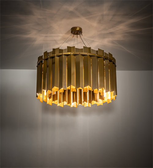 Meyda Lighting Eldorado 40" 16-Light Transparent Gold Pendant Light With Gold Shade