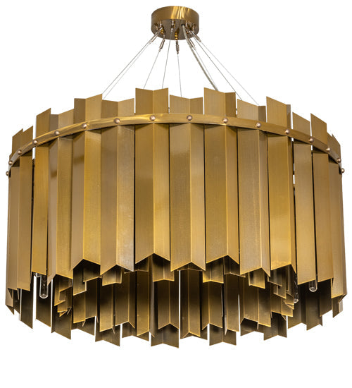 Meyda Lighting Eldorado 40" 16-Light Transparent Gold Pendant Light With Gold Shade