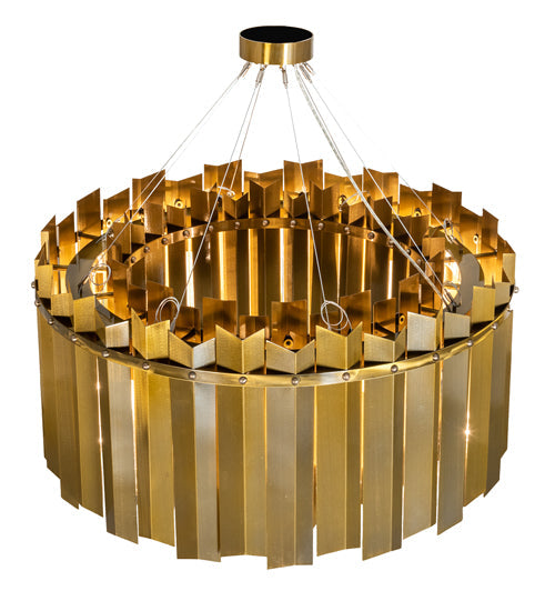 Meyda Lighting Eldorado 40" 16-Light Transparent Gold Pendant Light With Gold Shade
