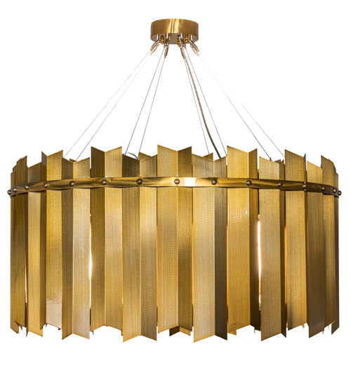 Meyda Lighting Eldorado 40" 16-Light Transparent Gold Pendant Light With Gold Shade