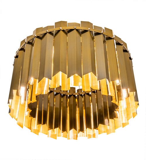 Meyda Lighting Eldorado 40" 16-Light Transparent Gold Pendant Light With Gold Shade