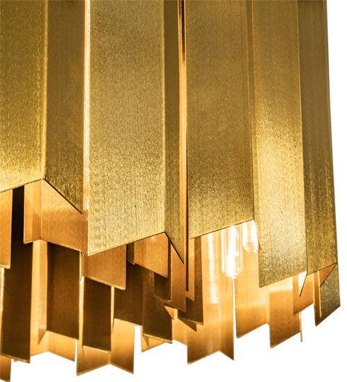 Meyda Lighting Eldorado 40" 16-Light Transparent Gold Pendant Light With Gold Shade
