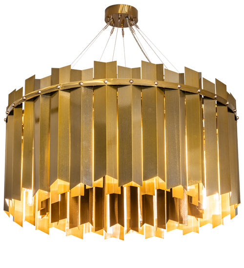 Meyda Lighting Eldorado 40" 16-Light Transparent Gold Pendant Light With Gold Shade