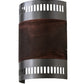 Meyda Lighting Elements 8" 2-Light Nickel & Acid Burnt Copper Wall Sconce