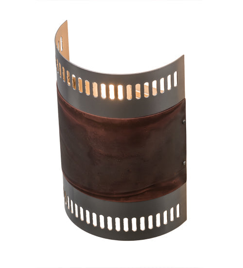 Meyda Lighting Elements 8" 2-Light Nickel & Acid Burnt Copper Wall Sconce