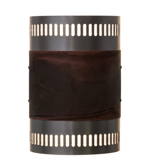 Meyda Lighting Elements 8" 2-Light Nickel & Acid Burnt Copper Wall Sconce