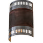 Meyda Lighting Elements 8" 2-Light Nickel & Acid Burnt Copper Wall Sconce