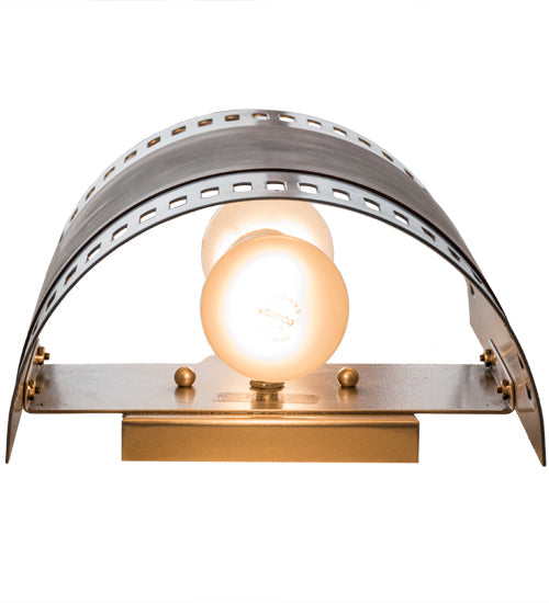Meyda Lighting Elements 8" 2-Light Nickel & Acid Burnt Copper Wall Sconce