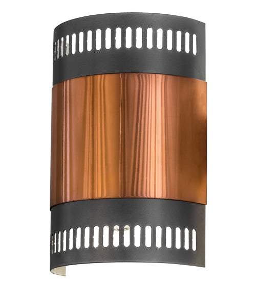 Meyda Lighting Elements 8" Nickel & Polished Copper Wall Sconce