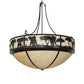 Meyda Lighting Elephant 54" 12-Light Timeless Bronze Inverted Pendant Light With Beige Sahara Taupe Idalight Shade