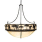 Meyda Lighting Elephant 54" 12-Light Timeless Bronze Inverted Pendant Light With Beige Sahara Taupe Idalight Shade