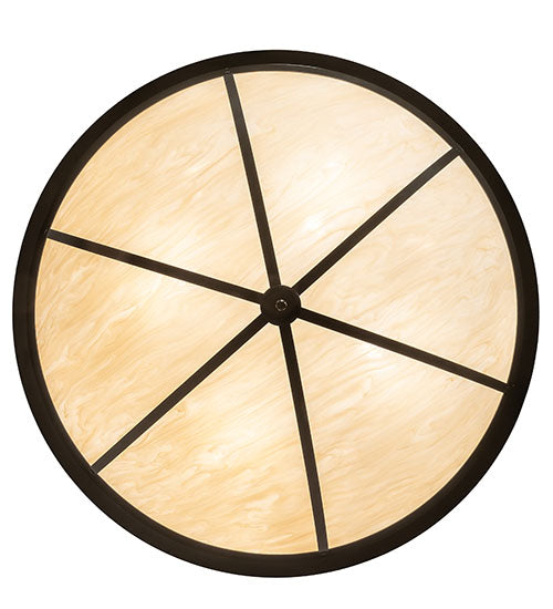 Meyda Lighting Elephant 54" 12-Light Timeless Bronze Inverted Pendant Light With Beige Sahara Taupe Idalight Shade