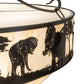 Meyda Lighting Elephant 54" 12-Light Timeless Bronze Inverted Pendant Light With Beige Sahara Taupe Idalight Shade