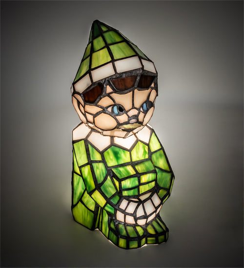 Meyda Lighting Elf 200347 10" Accent Table Lamp With Multi-Colored Shade Glass