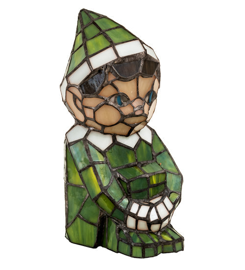 Meyda Lighting Elf 200347 10" Accent Table Lamp With Multi-Colored Shade Glass