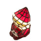Meyda Lighting Elf 240398 7" Accent Table Lamp With Red & White Shade Glass