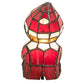 Meyda Lighting Elf 240398 7" Accent Table Lamp With Red & White Shade Glass