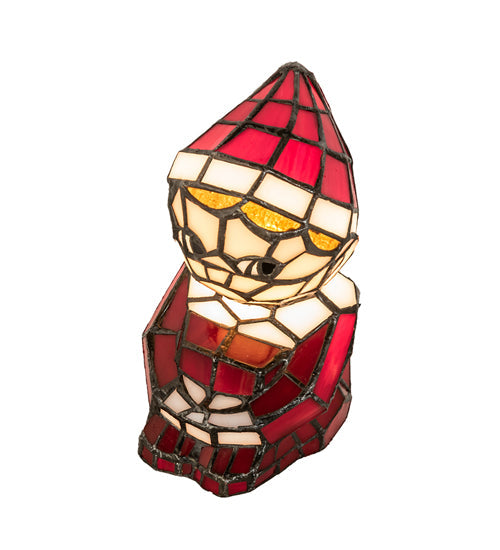 Meyda Lighting Elf 240398 7" Accent Table Lamp With Red & White Shade Glass