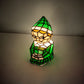 Meyda Lighting Elf 240399 7" Accent Table Lamp With Green & White Shade Glass