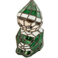 Meyda Lighting Elf 240399 7" Accent Table Lamp With Green & White Shade Glass