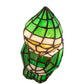 Meyda Lighting Elf 240399 7" Accent Table Lamp With Green & White Shade Glass
