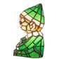 Meyda Lighting Elf 240399 7" Accent Table Lamp With Green & White Shade Glass