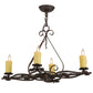 Meyda Lighting Elianna 28" 4-Light Cajun Spice Chandelier With Amber Faux Candlelight