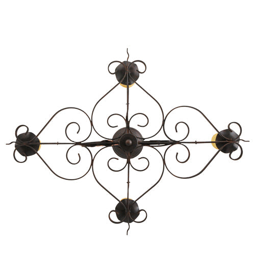 Meyda Lighting Elianna 28" 4-Light Cajun Spice Chandelier With Amber Faux Candlelight