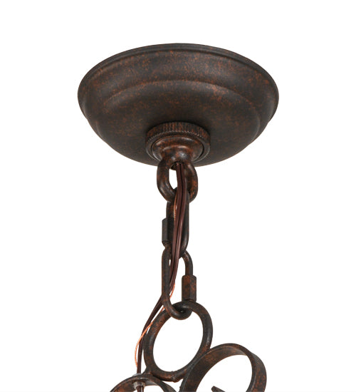 Meyda Lighting Elianna 28" 4-Light Cajun Spice Chandelier With Amber Faux Candlelight