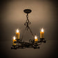 Meyda Lighting Elianna 28" 4-Light Chestnut Chandelier With Amber Faux Candlelight