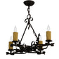 Meyda Lighting Elianna 28" 4-Light Chestnut Chandelier With Amber Faux Candlelight
