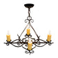 Meyda Lighting Elianna 28" 4-Light Chestnut Chandelier With Amber Faux Candlelight