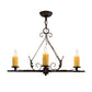 Meyda Lighting Elianna 28" 4-Light Chestnut Chandelier With Amber Faux Candlelight