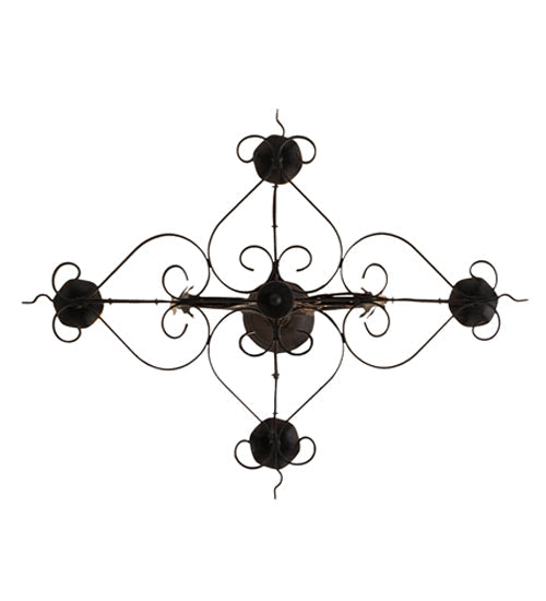 Meyda Lighting Elianna 28" 4-Light Chestnut Chandelier With Amber Faux Candlelight