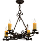 Meyda Lighting Elianna 28" 4-Light Chestnut Chandelier With Amber Faux Candlelight