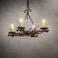 Meyda Lighting Elianna 28" 4-Light Cimarron Bronze Island Chandelier With Ivory Faux Candlelight