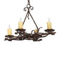 Meyda Lighting Elianna 28" 4-Light Cimarron Bronze Island Chandelier With Ivory Faux Candlelight