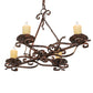 Meyda Lighting Elianna 28" 4-Light Cimarron Bronze Island Chandelier With Ivory Faux Candlelight
