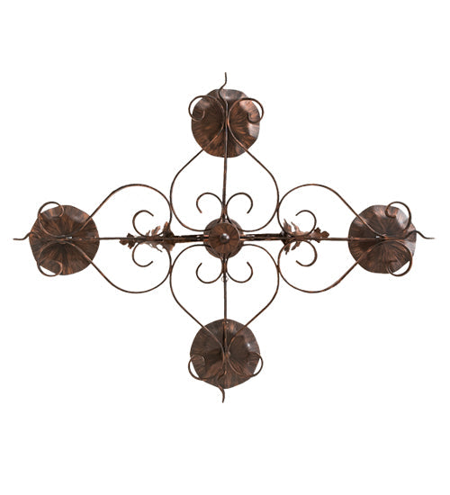 Meyda Lighting Elianna 28" 4-Light Cimarron Bronze Island Chandelier With Ivory Faux Candlelight