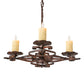 Meyda Lighting Elianna 28" 4-Light Cimarron Bronze Island Chandelier With Ivory Faux Candlelight