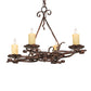 Meyda Lighting Elianna 28" 4-Light Cimarron Bronze Island Chandelier With Ivory Faux Candlelight