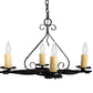 Meyda Lighting Elianna 28" 4-Light Distressed Chestnut Chandelier With Ivory Faux Candlelight